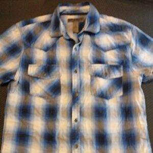 Decree Small Blue and White Checkered Casual Shirt B19